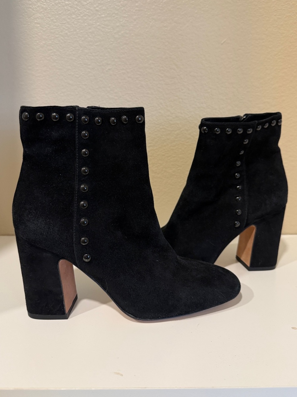 Coach Black Suede Studded Ankle Booties